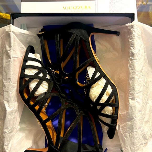 NEW. AQUAZZURA HIGH HEEL SANDALS. - Picture 8 of 11
